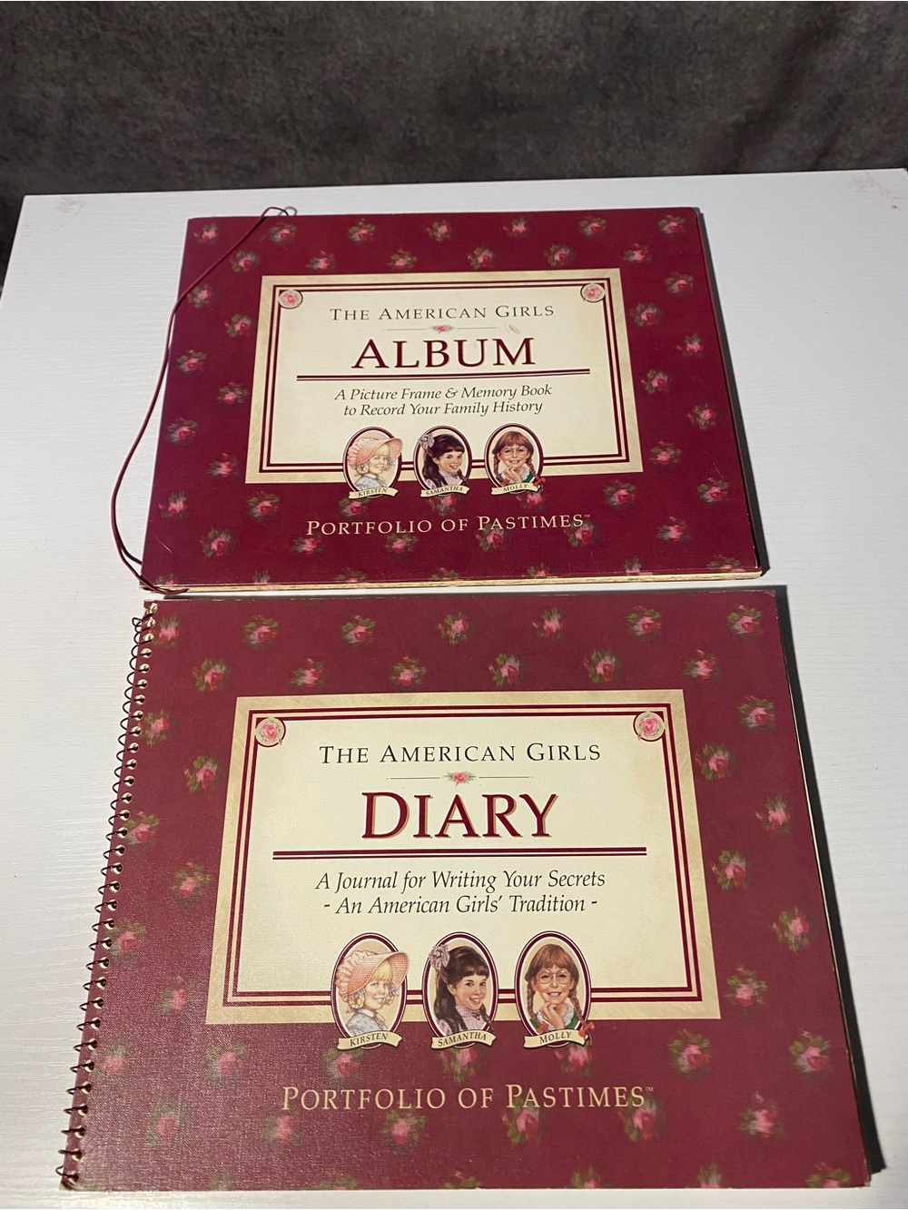 Vtg Pleasant Company American Girl Portfolio Of Pastimes Album & Diary Lot